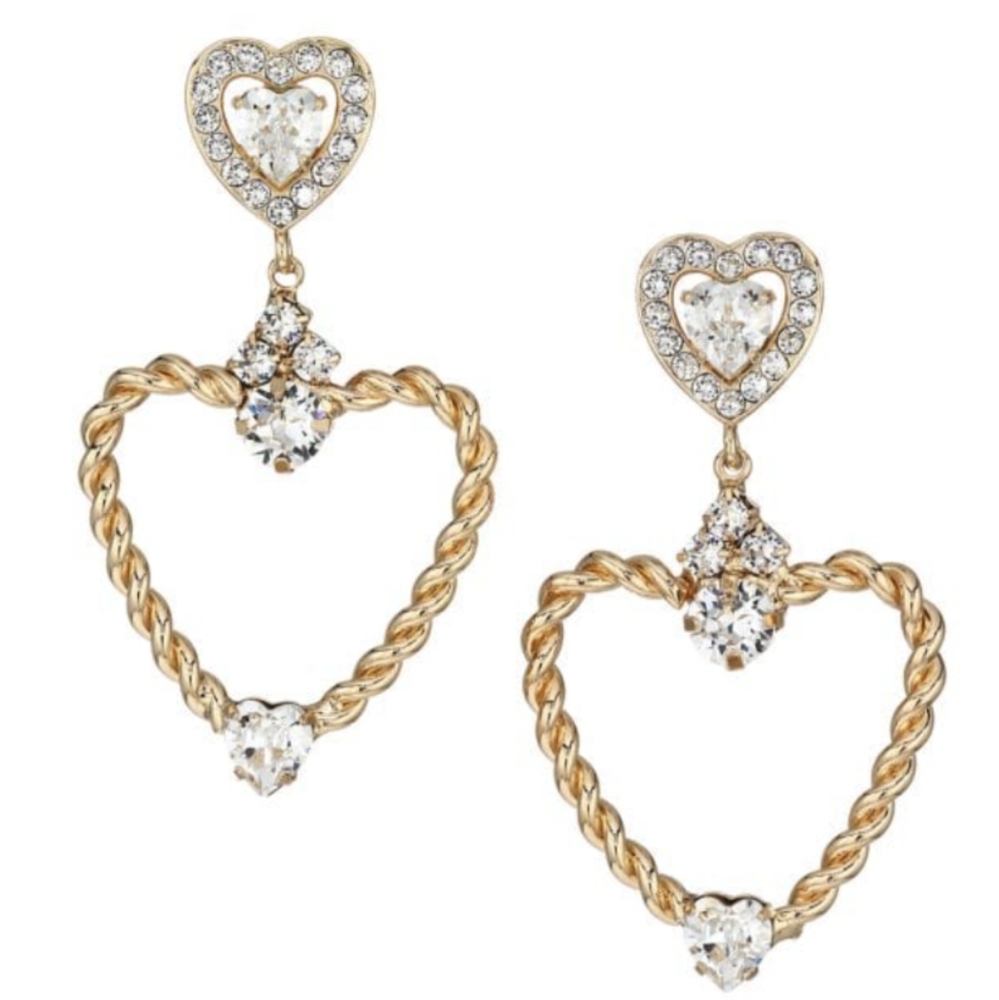 DANNIJO Amorette 18K Goldplated & Crystal Heart Earrings